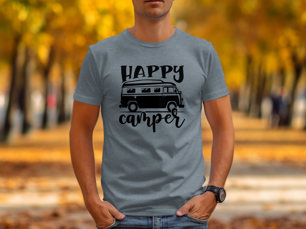 Happy Camper Volkswagen Van Road Trip Vacation T-Shirt