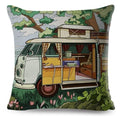 18 inch double sided pillow case, white split window bus camper