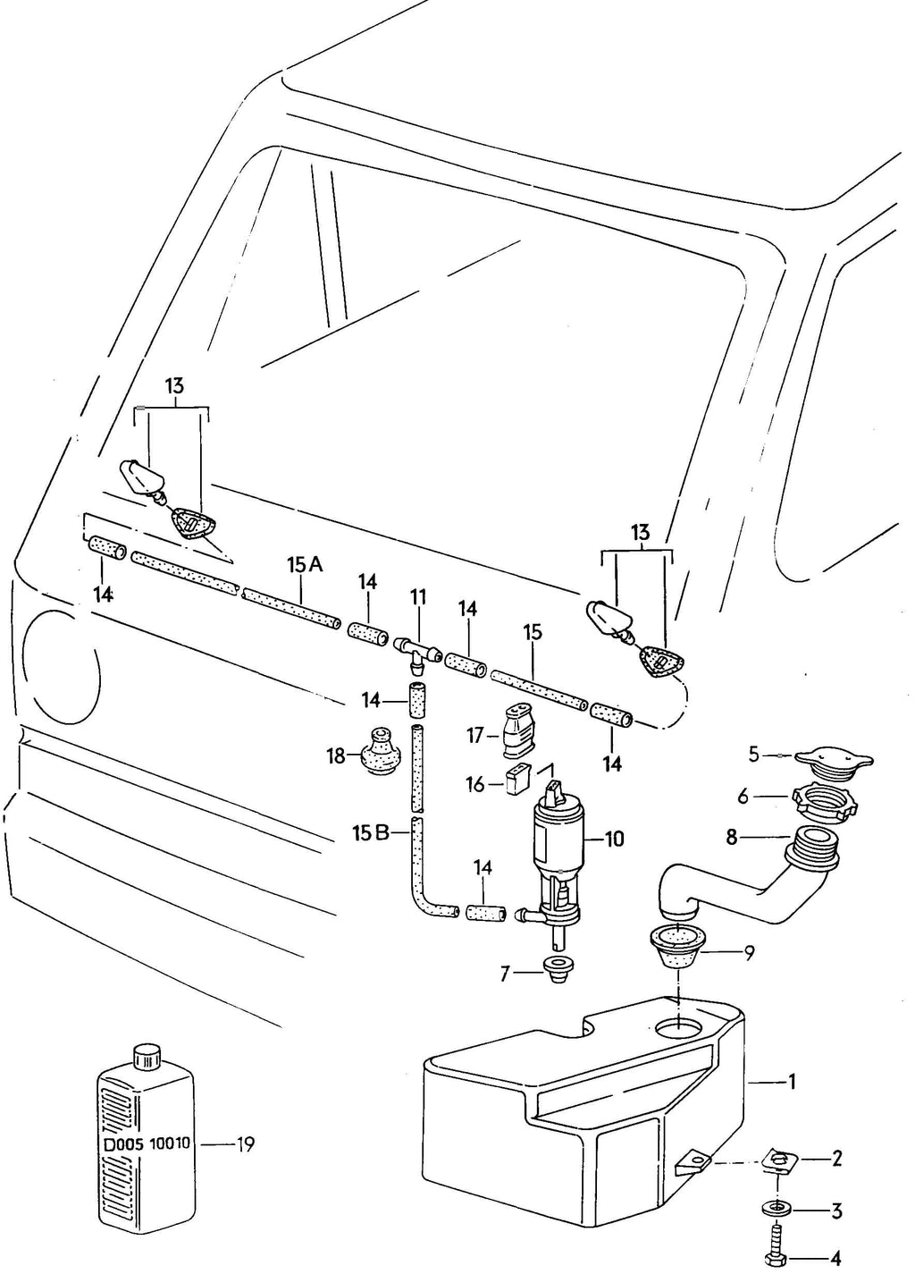 Windshield washer bottle seal for filler neck for all Vanagon