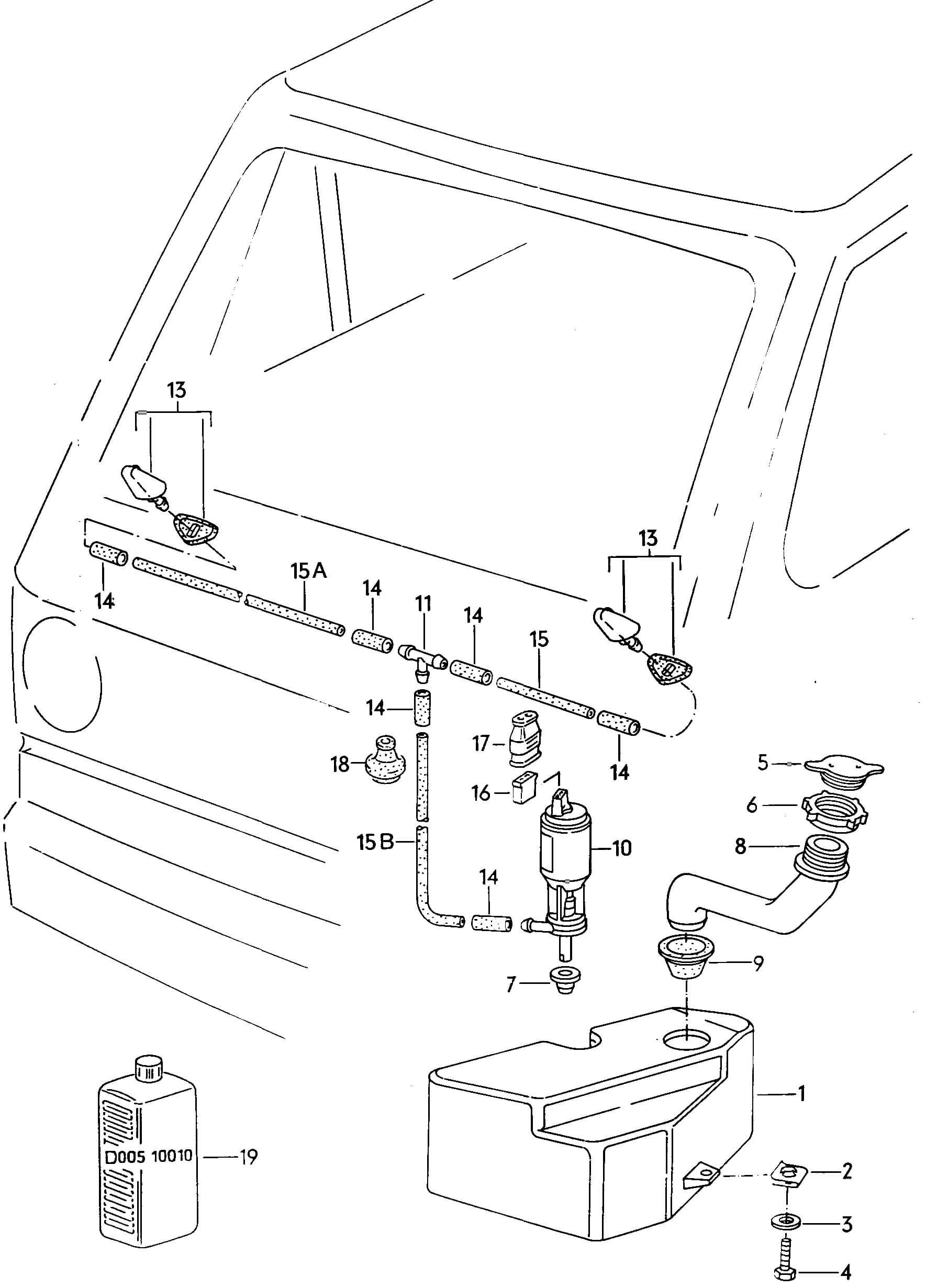 Windshield washer bottle seal for filler neck for all Vanagon