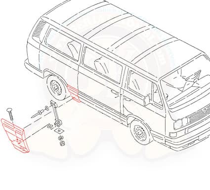 Fiberglas panel behind sliding door for 88-92 Vanagon GL and Carat