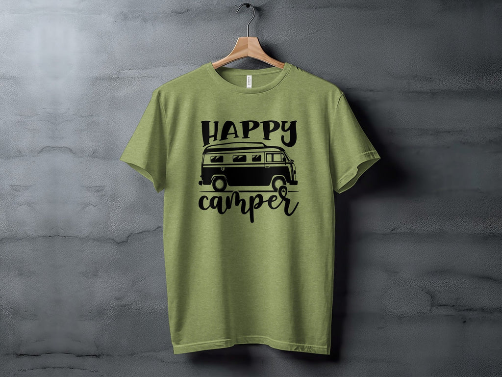 Happy Camper Volkswagen Van Road Trip Vacation T-Shirt