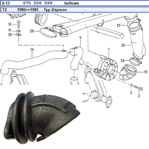 Alternator Intake Boot for Air Cooled Vanagon