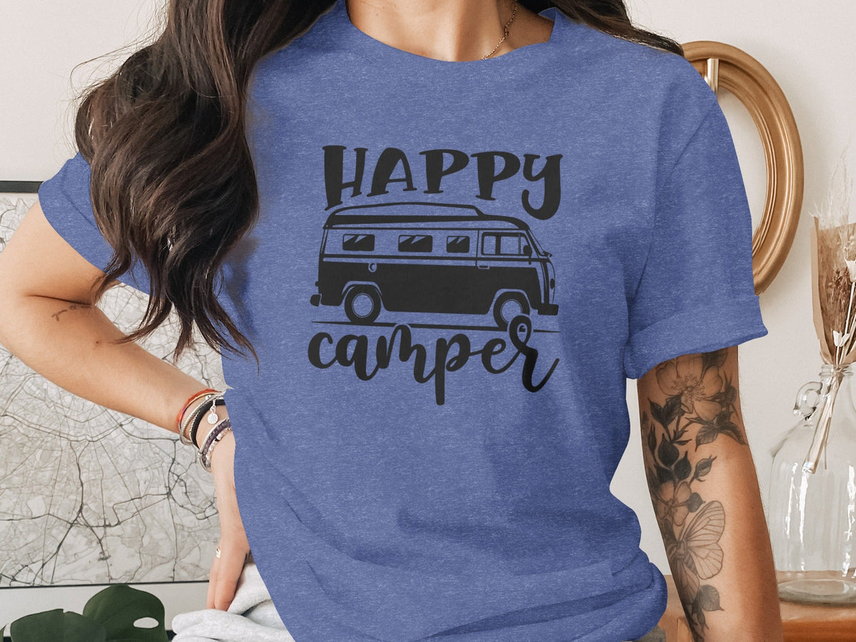 Happy Camper Volkswagen Van Road Trip Vacation T-Shirt