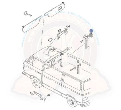 Base for Grab Handle Near Sliding door in Brown All Vanagon