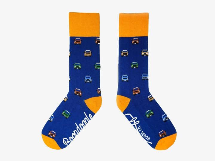 Blue Tiled Westy Socks- Pair