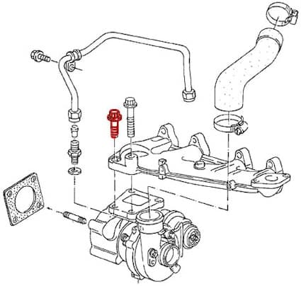 Bolt for Turbo to Exhaust Manifold (Short), Turbo Diesel Vanagon