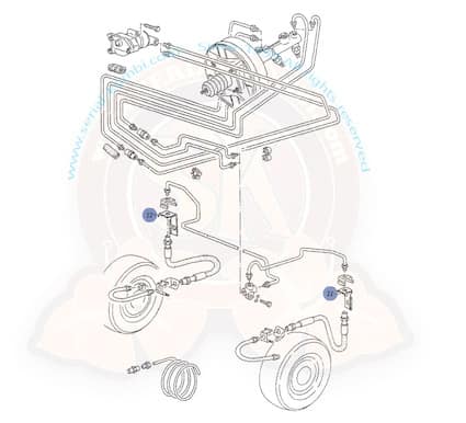 Bracket set for Front Brake Hoses for 86-92 Vanagon