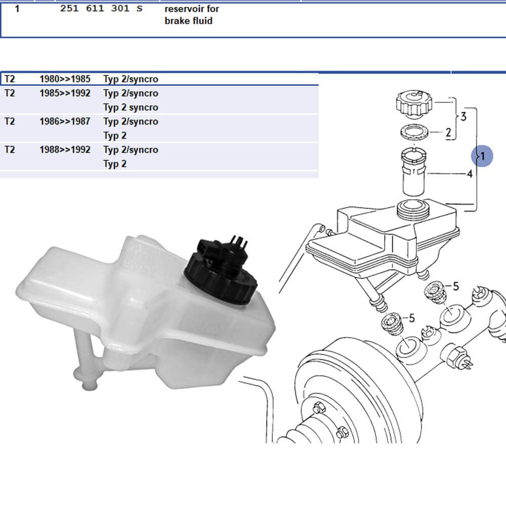 Brake reservoir for all Vanagon