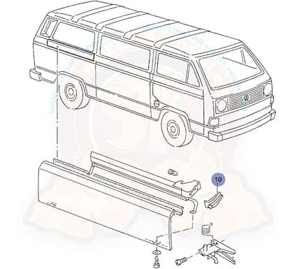 Bumper for all sliding door rollers on all Vanagon