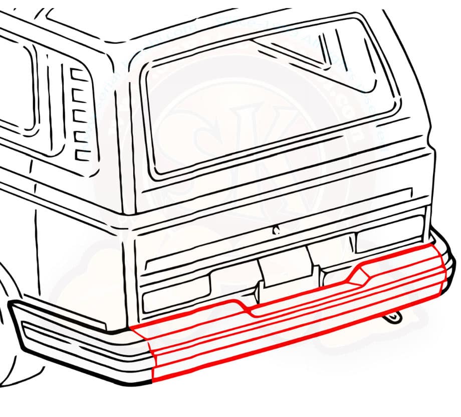 Center Section of Vanagon Rear Fiberglas Bumper from 87-92