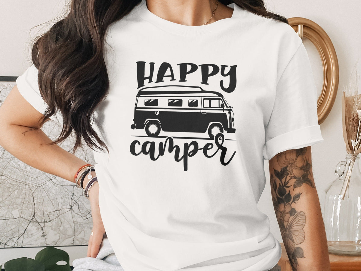 Happy Camper Volkswagen Van Road Trip Vacation T-Shirt