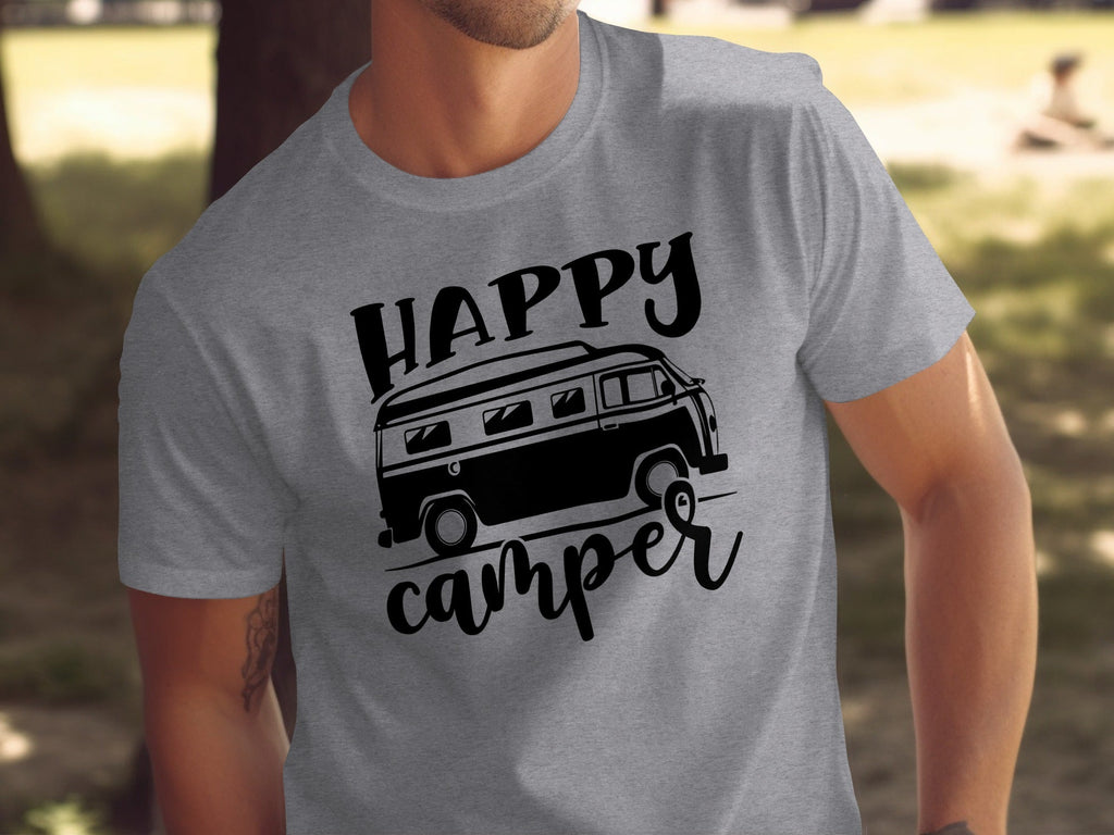 Happy Camper Volkswagen Van Road Trip Vacation T-Shirt