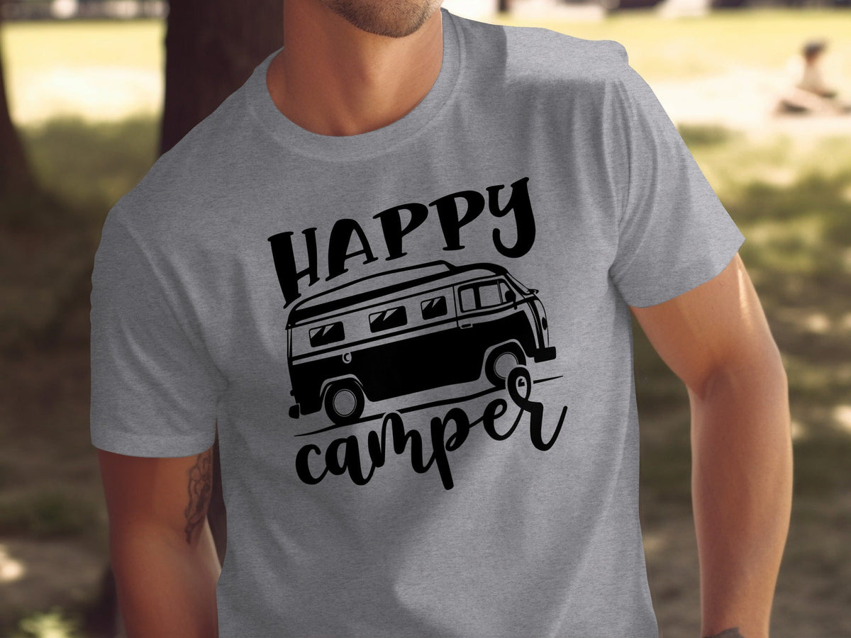 Happy Camper Volkswagen Van Road Trip Vacation T-Shirt