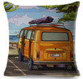 Double sided 18" pillow case with Orange VW Bus