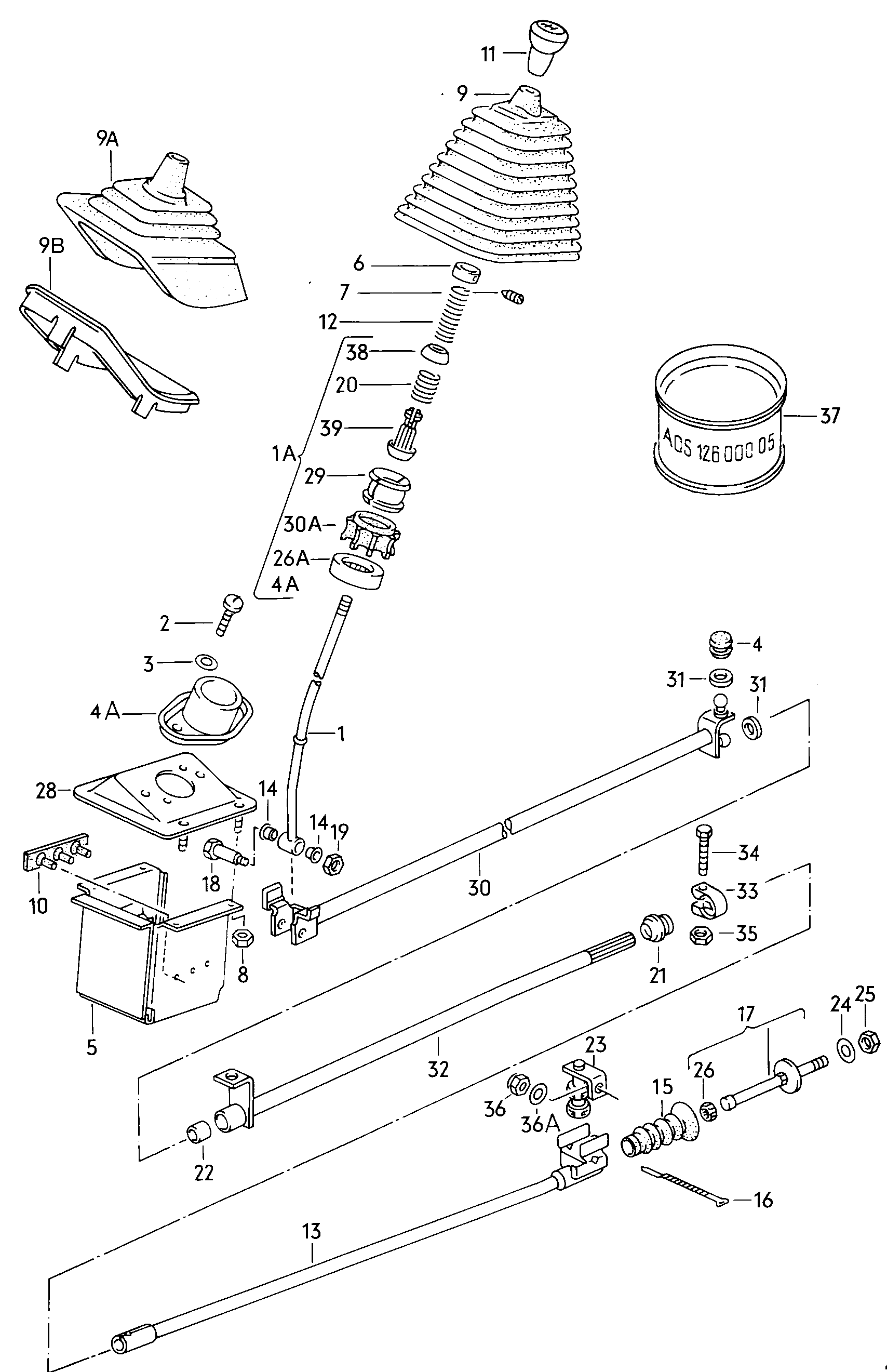 Early Vanagon Rear Shifter Hard Parts Kit for 80-83