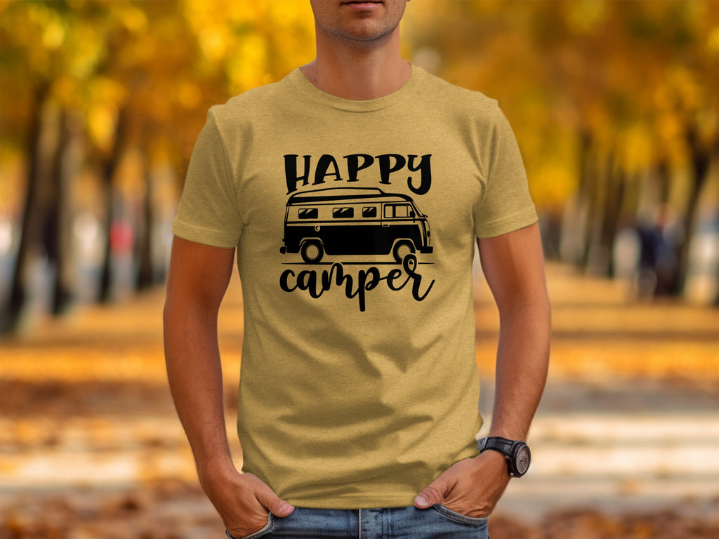 Happy Camper Volkswagen Van Road Trip Vacation T-Shirt