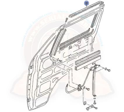 Front Door Upper Window Seal for Chrome Molding all Vanagon