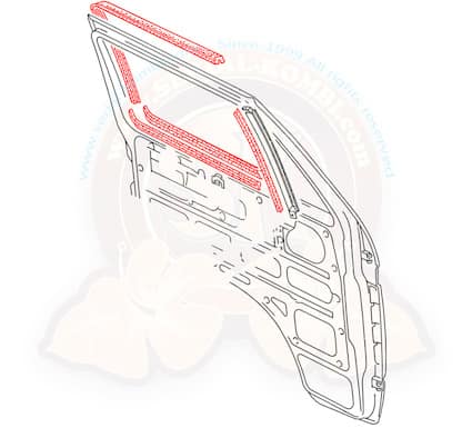 Front Door Window Seal Kit for all Vanagon (no chrome trim)