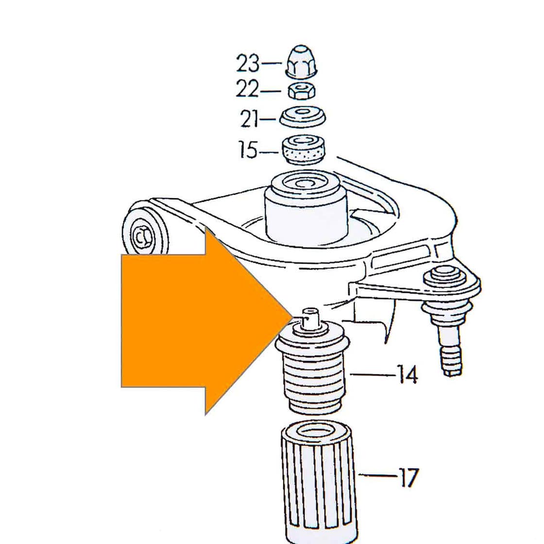 Front Shock Bump Stop Bushing for all Vanagon