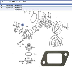 Gasket for Metal Flange on Thermostat Housing (83.5-85 Vanagon)