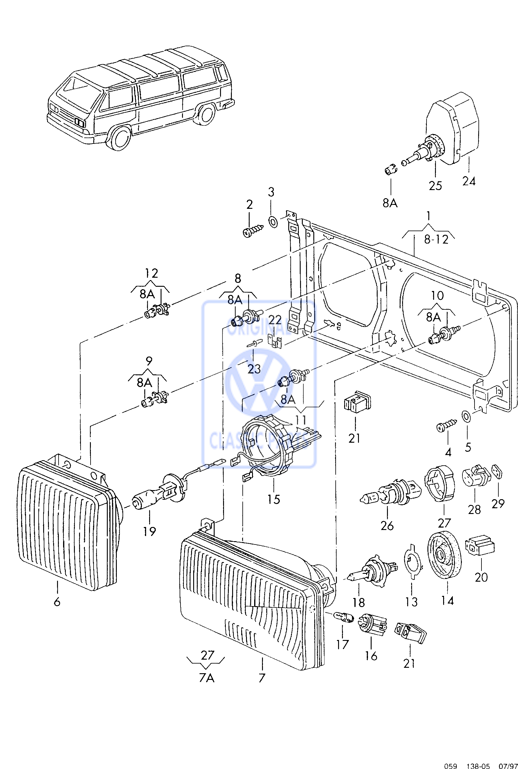 Headlight Adjuster Kit with square headlights