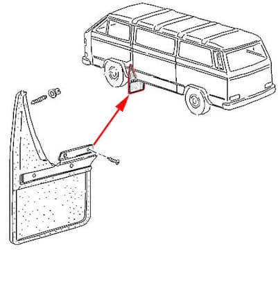 Left Front OEM Style Mud Flap for all Vanagon