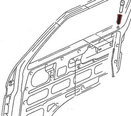 Plastic collar for front door lock knob on all Vanagon