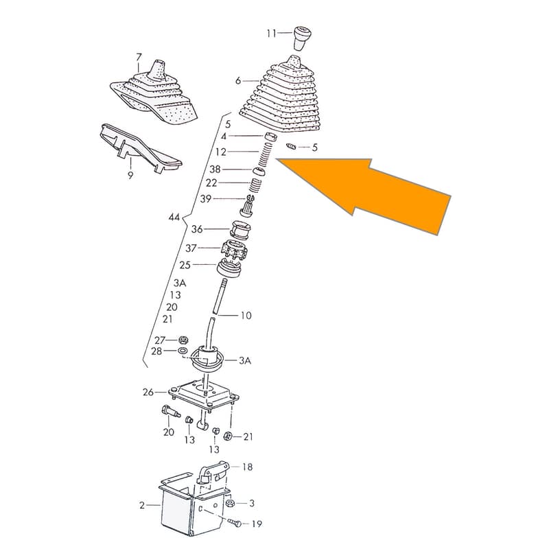 Pressure Spring on front shifter for all manual Vanagon