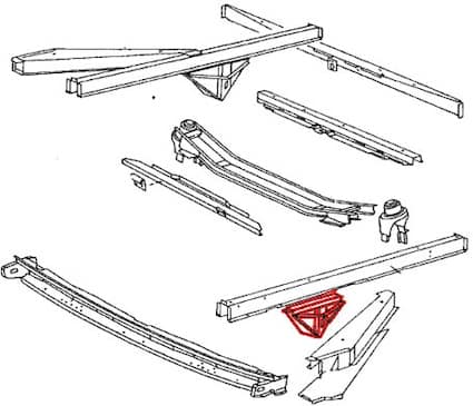 Radius Rod Mount Frame Piece for Left Side on all 2wd Vanagon