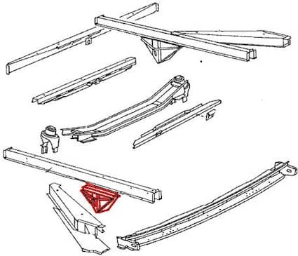 Radius Rod Mount Frame Piece for Right Side on all 2wd Vanagon