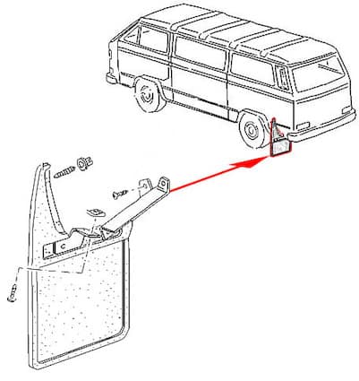 Rear Left Mud Flap OE Style for all Vanagon