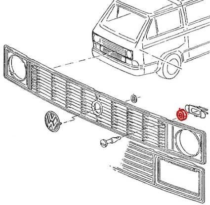 Rubber Retainer for Upper Grill Pin for all Vanagon