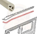 Rubber Trim for upper sliding door track, cream for all Vanagon