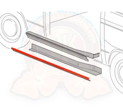 Sill Below Sliding door opening that has the retainer for the seal