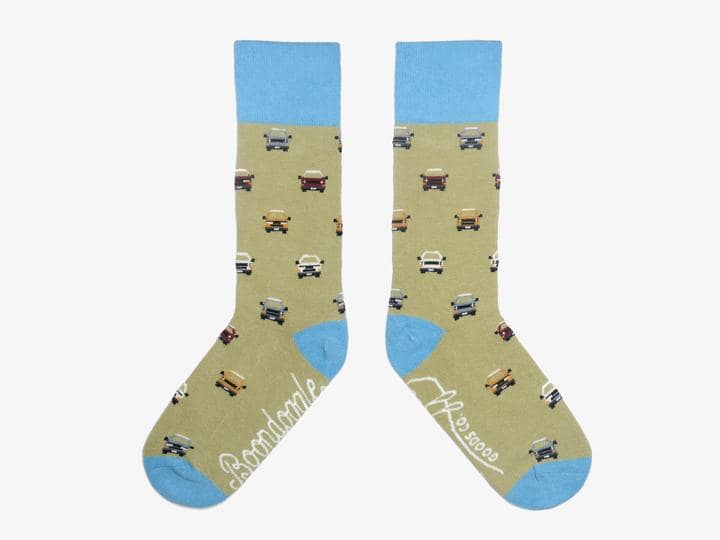 Tan Tiled Westy Socks- Pair