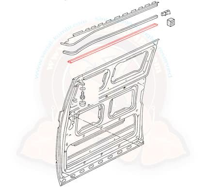Upper Edge of sliding door opening trim for all Vanagon